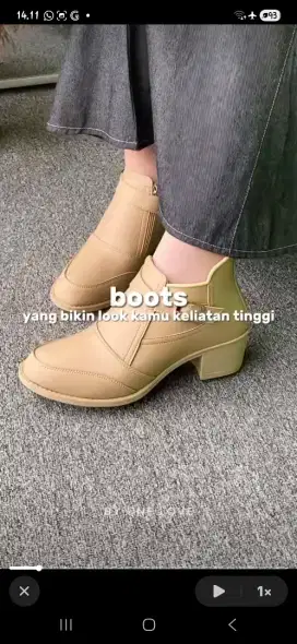 Boots one love size 39 fit untuk yg biasa pake dize 40
