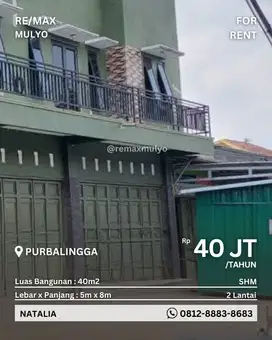 Ruko 2 Lantai Disewakan Area Purbalingga