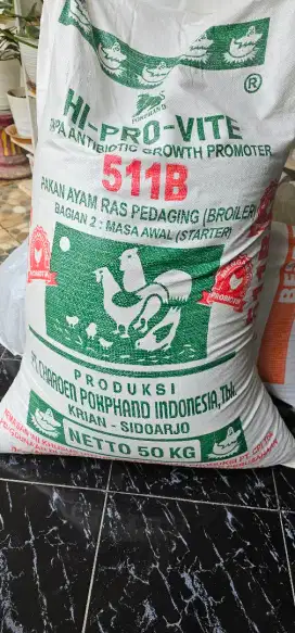 Pakan ayam pedaging 511 pokphand 1 sak 50 kg