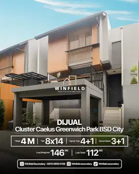 Rumah 3Lt Siap Huni di Cluster Caelus Greenwich BSD Harga 4M-an