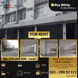 Disewakan Ruko JL RC Veteran Jakarta Selatan