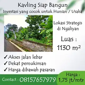 Dijual Murah Kavling seluas 1130 m² Siap Bangun
