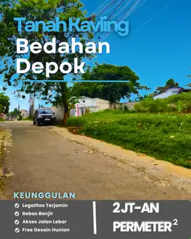Tanah Kavling Bedahan Depok, Free Desain Hunian, Akses Jalan Lebar