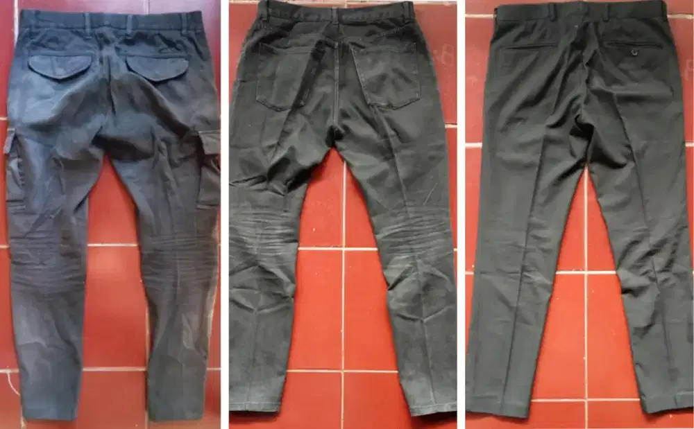 Celana panjang Hitam (Cargo,Jeans,Katun) size 32-33