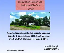 Disewa Kontrakkan Rumah 2LT Furnish/Semi Di Kedaton BSB City