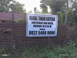 Dijual Cepat Tanah Kaplingan! Ukuran 10x50m!