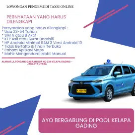 LOWONGAN PENGEMUDI TAXI ONLINE