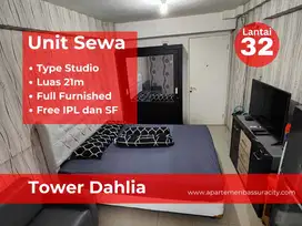 Sewa Studio Furnished tower Dahlia apartemen Bassura City