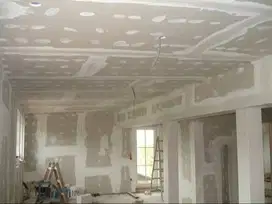 Sekat Plafon Partisi PVC GRC Gypsum Jasa Tukang Pasang Wall Moulding