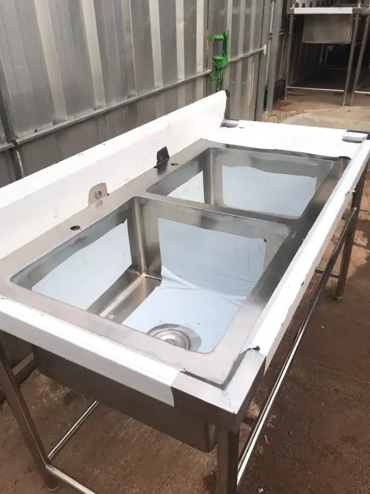 Sink double 2 bowl 120x70x85 stainless baru