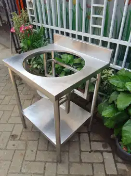Meja dandang bacplas ukuran 65x60x85 diameter lobang 48x48 x28