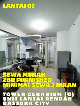SEWA MURAH 2BR FURNISHED VIEW KOLAM RENANG TOWER G LT. 7 BASSURA CITY