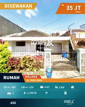 Disewakan Rumah di Jalan Ikan - Ikan, Blimbing Malang