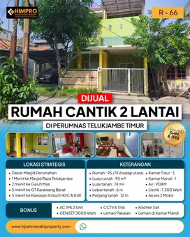 Dijual rumah 2 lantai di perumnas telukjambe timur