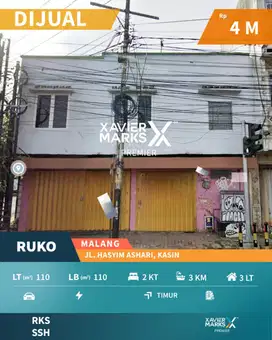 Harga Miring Dijual Ruko 3 Lantai di Jl Hasyim Ashari Kasin Malang