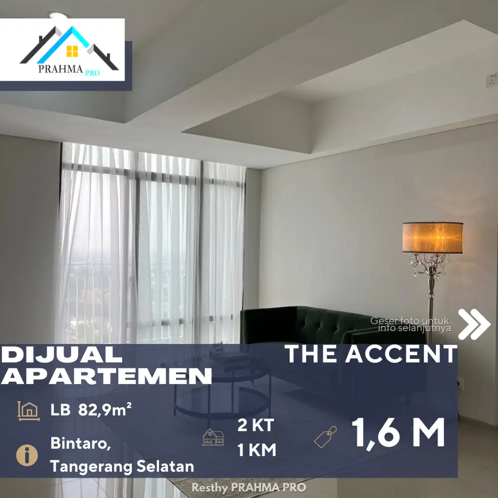 Dijual Rugi Apartemen The Accent Bintaro 2BR Semi Furnish
