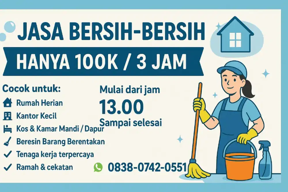 Jasa bersih2 rumah ruko apartemen
