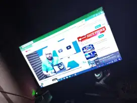 Komputer NVIDIA monitor merek Qwerty19inch
