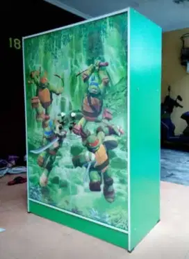 Lemari Pakaian Anak 2 Pintu Ninja Turtles Jasmine ALD 832 Hijau