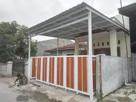 Kanopi rangka hollo 30x90 atap seng sepandek
