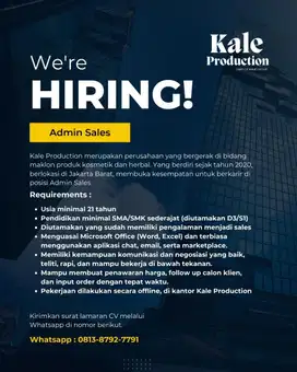 Lowongan Kerja Admin Sales