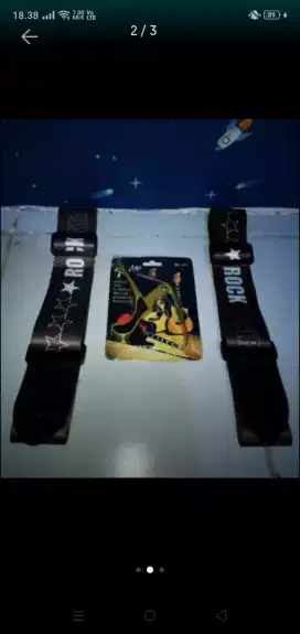 Dijual (sepaket) strap gitar, capo gitar & pick gitar, kondisi baru.