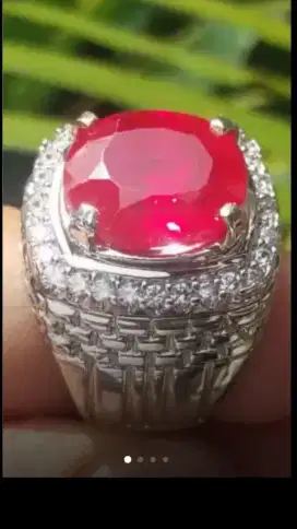 Jual Batu Cincin Permata Pinkish-Red Ruby Cutting Top