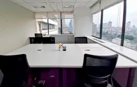 Ruang kantor pribadi berlayanan lengkap untuk Anda dan tim di HQ Menara Cakrawala