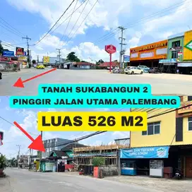 JUAL CEPAT TANAH PINGGIR JALAN UTAMA SUKABANGUN 2 KOTA PALEMBANG