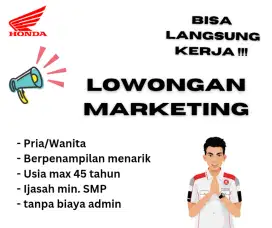Lowongan kerja marketing honda