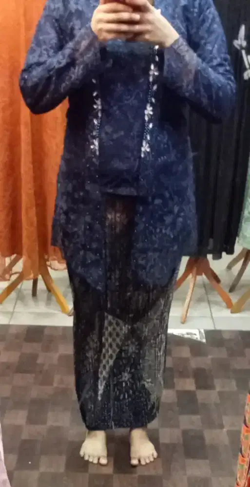 Jual baju kebayar warna biru dongker