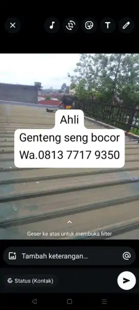Tukang genteng bocor seng atap rumah lantai dinding merembes pipa