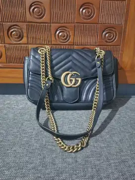 Preloved tas rantai Guc*i kulit asli tebal mewah