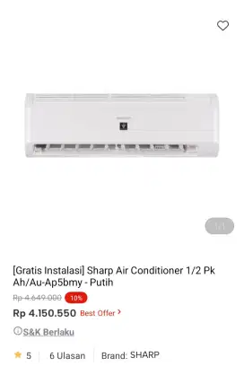 PROMO KREDIT SHARP AC 1/2 PK