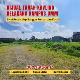 DIJUAL TANAH SIAP BANGUN BELAKANG KAMPUS UMM 300 JUITAAN