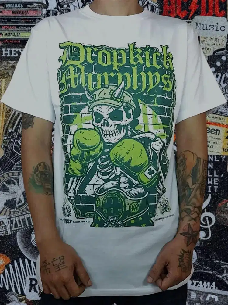 Kaos musik dropkick murphys putih