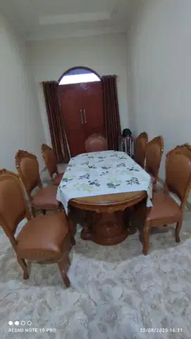 Jual Meja Makan dan kursi tamu jati@1 set