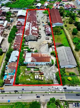 Tanah Komersial 1,6 Ha Cuma 950 meter ke Gerbang Tol, Jl. SM. Raja