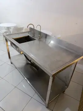 Wastafel sink stainlees ukuran panjang 150cm