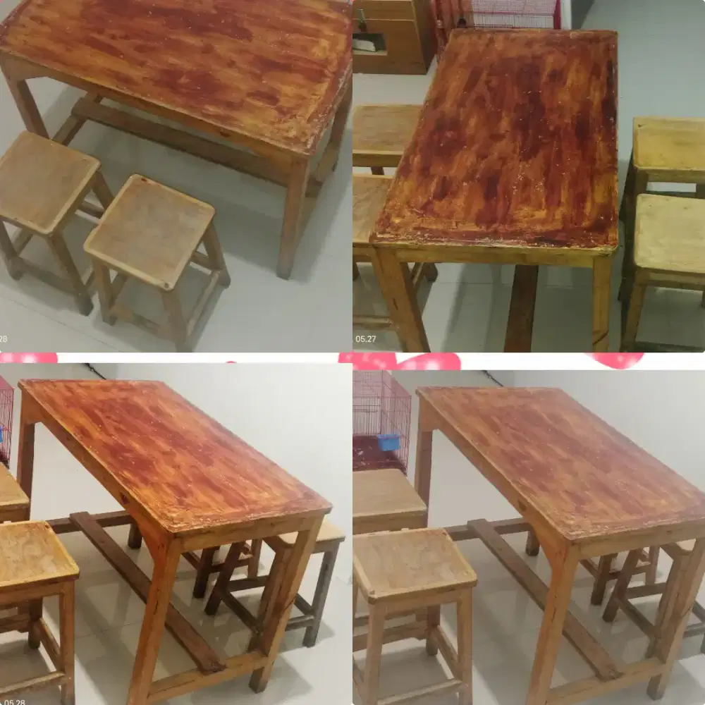 Satu set bangku+meja bekas warkop