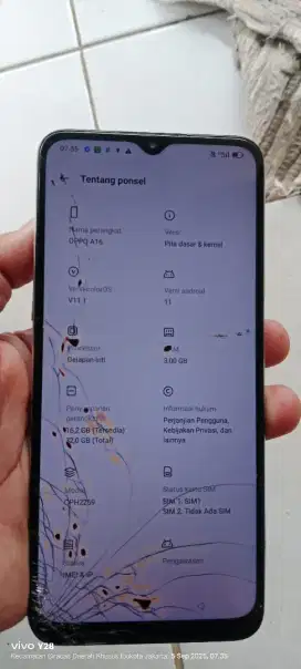 Opo. A16. Mnus kya di fto retak2 noda norml smua 3/32