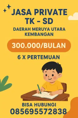 Jasa private untuk TK - SD