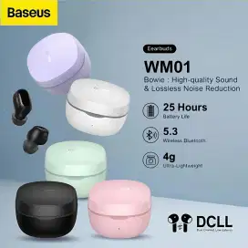 BASEUS TRUE WIRELESS BLUETOOTH WM01 GREEN DAN WM02 WHITE - FREE CASE