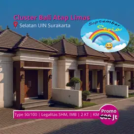 Jual Rumah Cluster Desain Bali di Kartasura Solo, 5mnit ke UIN & Toll