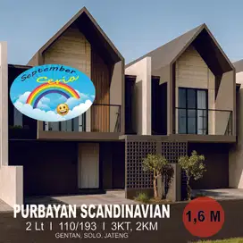 Jual Rumah Scandinavian Mewah 2Lt di Gentan Solo, 5 mnit ke Mall Luwes