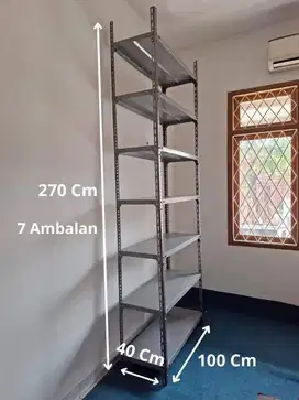 Jual Rak Besi Siku Lubang MURAH BANGET Ukuran 100 x 40 x 270 Cm