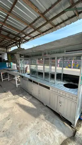 Rombong usaha Stainless + 2 Kompor mata seribu