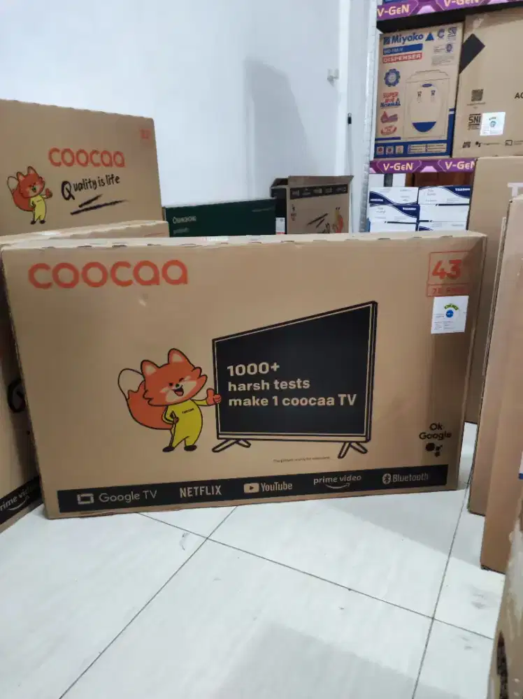 Coocaa 43 in google Tv garansi 3thn