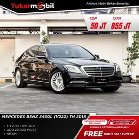 Mercy S450L (v222) S klas tahun 2018 hitam low km,pajak panjang