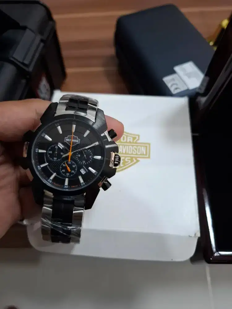 Jam Tangan Pria Tali Rantai Harley Davidson HD